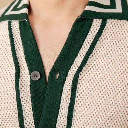 Special Preppy Style Short Sleeve Hollow Cardigan