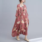 Cotton And Linen Loose Plus Size Dress Women