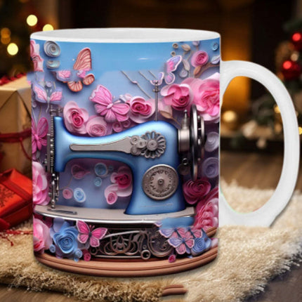 Ceramic 3D Sewing Painted Mug Creative 3D Space Mug
