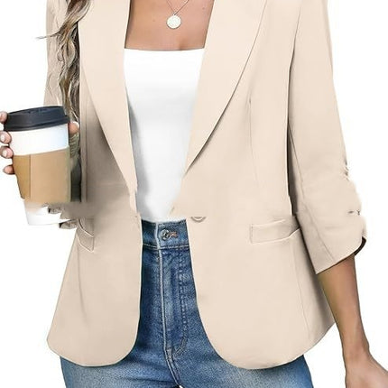 Solid Color Lightweight Slim Suit Jacket
