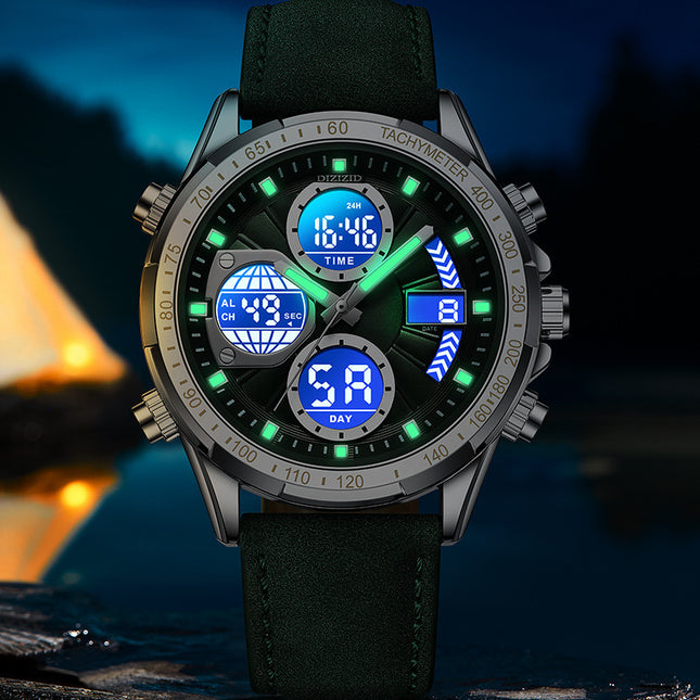 Alloy Leather Men's Business Watch Luminous Waterproof