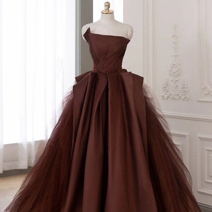 Skinny Banquet Evening With Bra Dresses Coffee Temperament Fluffy Skirt