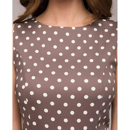 Women's Vintage Polka Dot Sleeveless Dress O-Neck Summer Cocktail Party Dress