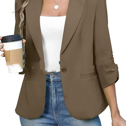 Solid Color Lightweight Slim Suit Jacket