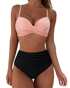 Printed Two-piece Push-up Bikini High Waist Swimsuit