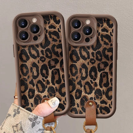 Leopard Print Lanyard For 16 Phone Case
