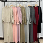 Women's Knitted Sweater Straight Wide-leg Pants Suit New Western Style