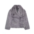 Winter Plush Coat Fashion Warm Thicken Fluffy Lapel Jacket Outwear Casual Long Sleeve Tops Womens Clothing