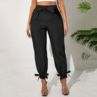 Plus Size Ankle Strap With Fungus Edge Casual Women's Pants