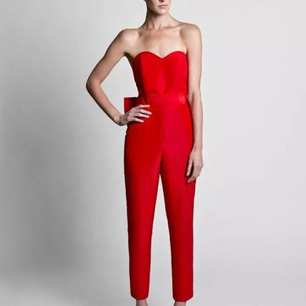 Red Jumpsuit Evening Dresses With