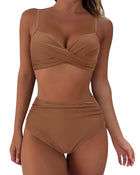 Printed Two-piece Push-up Bikini High Waist Swimsuit