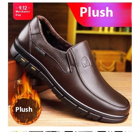 Men's Leather Soft Bottom Cutout Leather Shoes Breathable