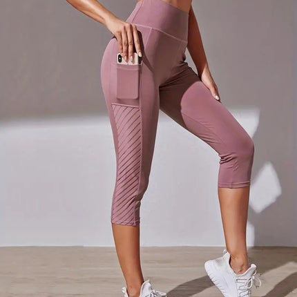 Color Contrast Patchwork Running Trousers Belly Contracting