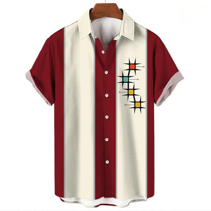 Men's Hawaiian Shirt Casual Button Short Sleeve