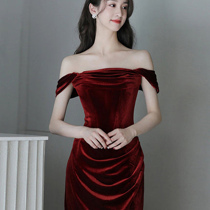 Velvet Niche Fishtail Bride Wedding Engagement Dress