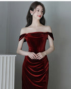 Velvet Niche Fishtail Bride Wedding Engagement Dress