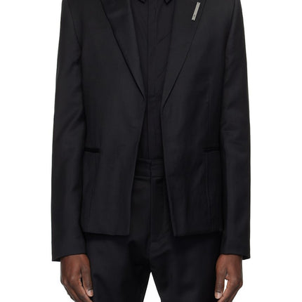 Men's Black Classic Blazer & Wide Leg Pants Set