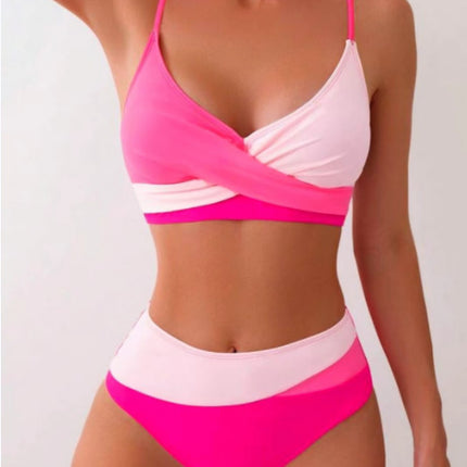 Split Swimsuit Color Matching Color Contrast Bikini Bikini Swimsuit