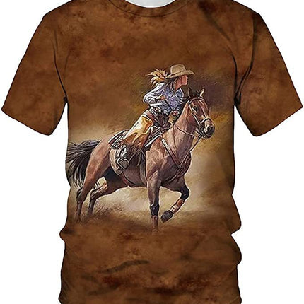 3D Digital Printing Men And Women Loose Fashion Round Neck Short Sleeves T-shirt
