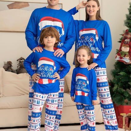 Matching Family Pajamas Sets Christmas PJ's Letter Print Top And Plaid Pants Jammies Sleepwear