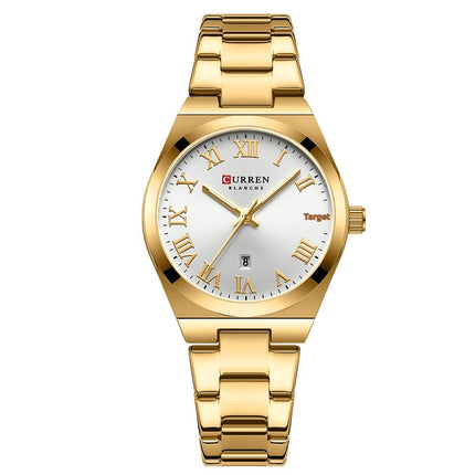 Women's Fashion Calendar Women's Watch Casual Steel Belt