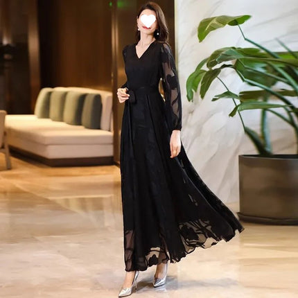 Women's Fashion Elegant V-neck Swing Dress