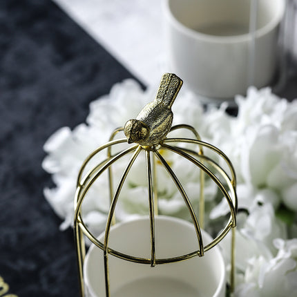 Light Luxury Iron Art Succulent Flower Pot Gilded Bird Cage Iron Frame Vase