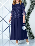 Women's Water Soluble An Embroidered Skirt European And American Style Lace Chiffon