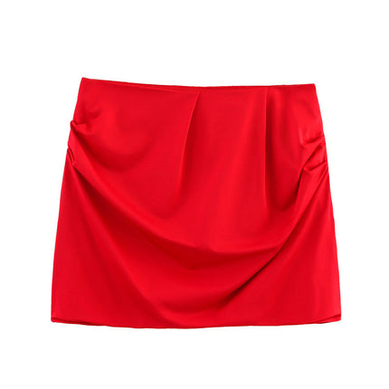 Solid Color Sleeveless Cold-shoulder Sexy Jumpsuit Base Clothing Slim Fit Slimming Ruffle Hip One-step Skirt