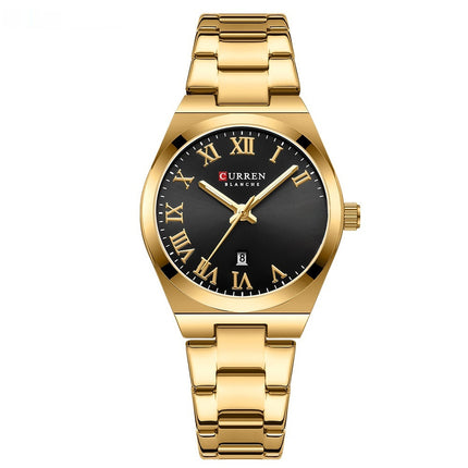 Women's Fashion Calendar Women's Watch Casual Steel Belt