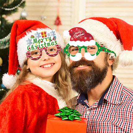 Christmas Children's Paper Glasses Party Decoration Supplies