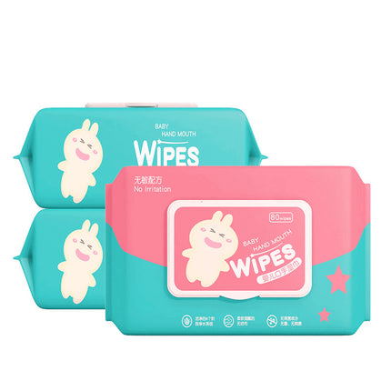 Baby's Hand And Mouth Wet Wipes 80 Puff Bag