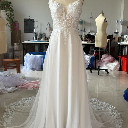 Strap Fishtail Wedding Dress Bridal Slim Satin Lace Dress