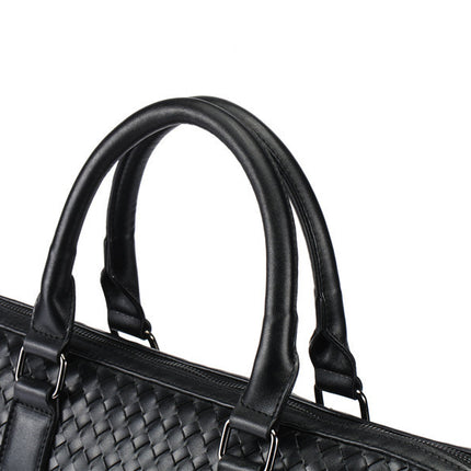 Men's Bag Leather Large Briefcase Hand Woven Luxury Handbags Business Tote Bags For Men High Quality Laptop Handbags