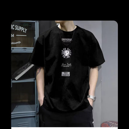 American-style Heavy Short-sleeved T-shirt Men's Summer High Sense