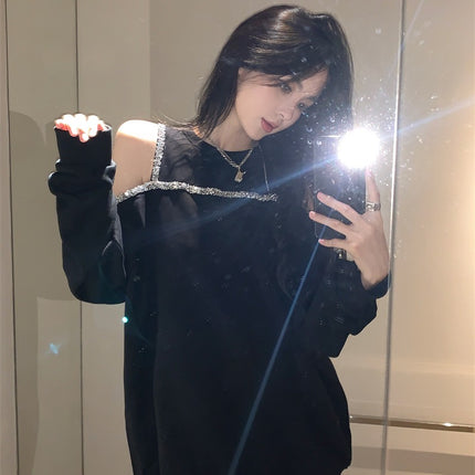 Long-sleeved Strapless Loose Tank Tops For Women