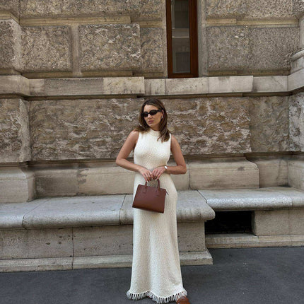 Sleeveless Tassel Long Dress Summer Women