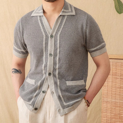 Special Preppy Style Short Sleeve Hollow Cardigan