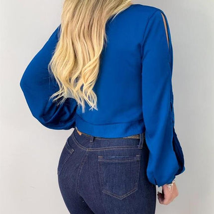 Tie Front Cut Out Tops Women Lace-Up Top Women