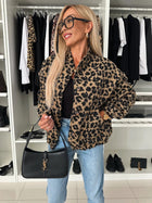 Spring And Autumn Vintage Leopard Print Jacket Coat For Women