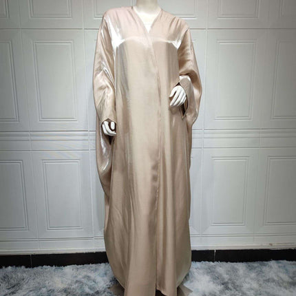 Middle East Muslim Fashion Bright Silk Satin Robe Women's Clothing