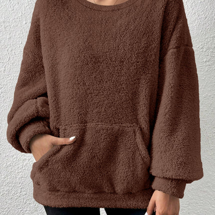Fashion Solid Color Round Neck Long Sleeve
