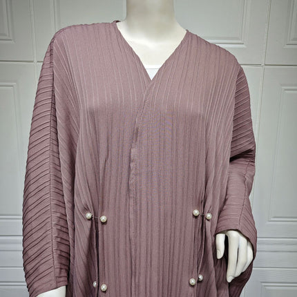 Muslim Women's Wear Modest Modern Fashion Turkish Striped Casual Plus Size Abaya Cardigan Robe