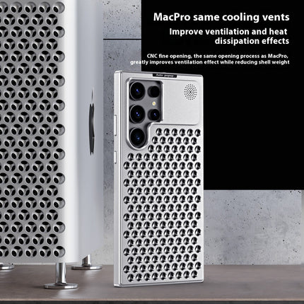 Spring Fastener Magnetic Suction Aluminum Alloy Heat Dissipation S24ultra Phone Case
