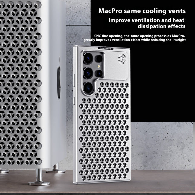 Spring Fastener Magnetic Suction Aluminum Alloy Heat Dissipation S24ultra Phone Case