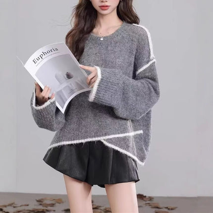 Women's Idle Style Premium Gray Sweater