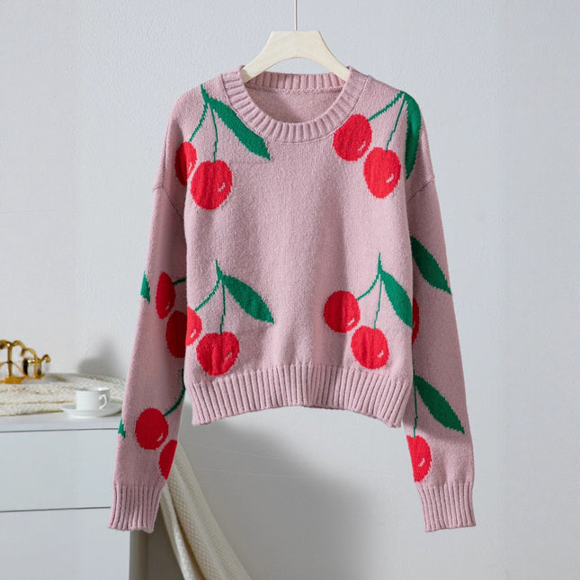 Jacquard Casual Loose Long Sleeve Knitwear