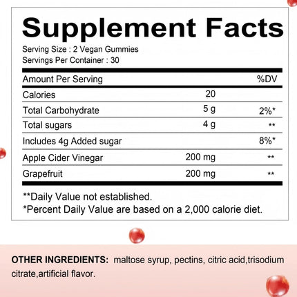 Cider Vinegar Gummies Cider Vinegar  Grapefruit