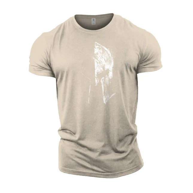 Europe And America Cross Border Helmet Series Men's Fashion Cotton Printed T-shirt
