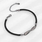 Mens black rope black gold